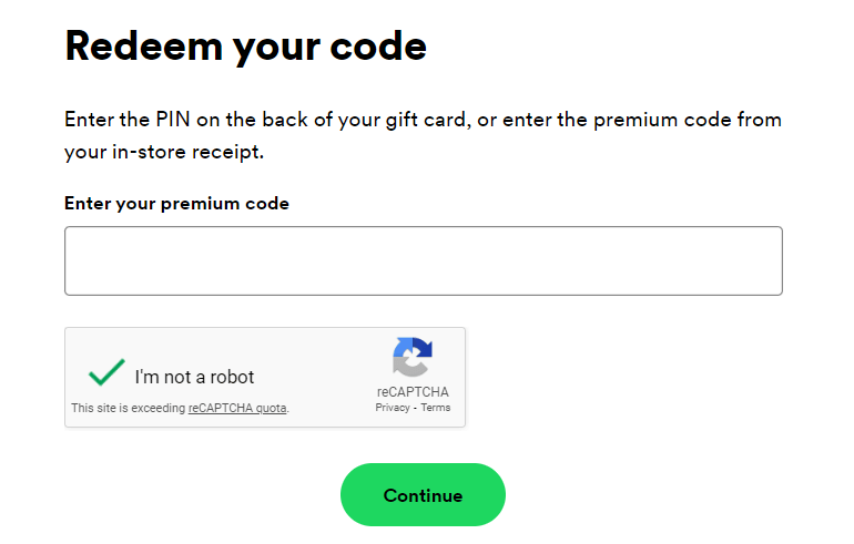 Spotify Gift Card Activation