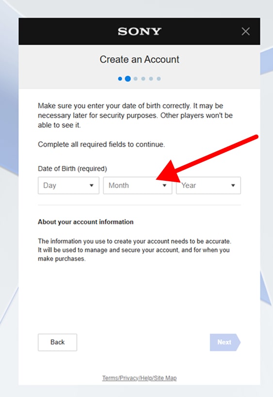 Регистрация аккаунта PSN через браузер