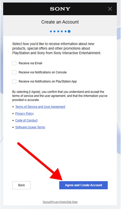 Регистрация аккаунта PSN через браузер