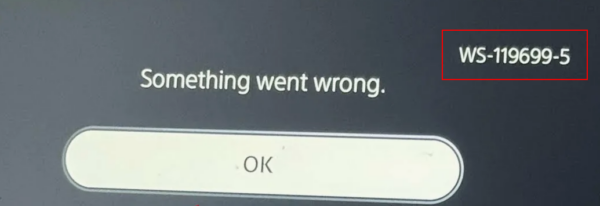 Ошибка WS-119699-5
