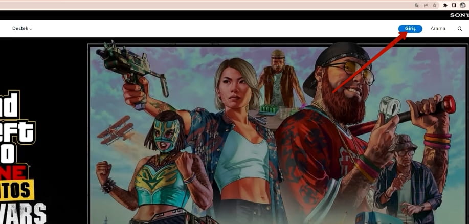 Алгоритм действий на через официальный сайт SONY