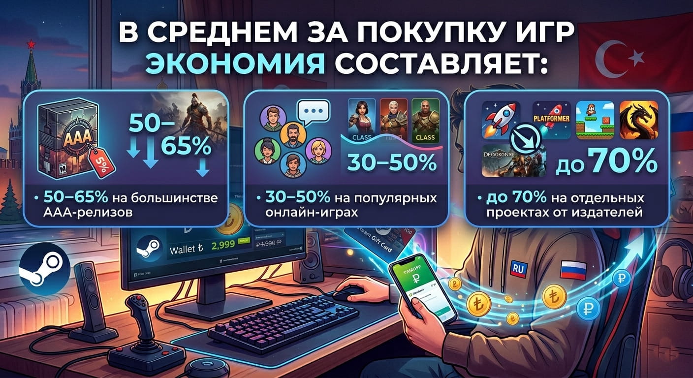 Выгода Турецкого аккаунта Стим