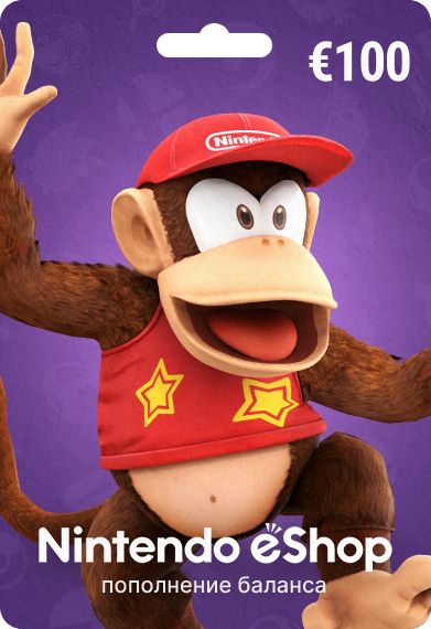 Карта пополнения Nintendo eShop номинал 100 EURO, регион Европа