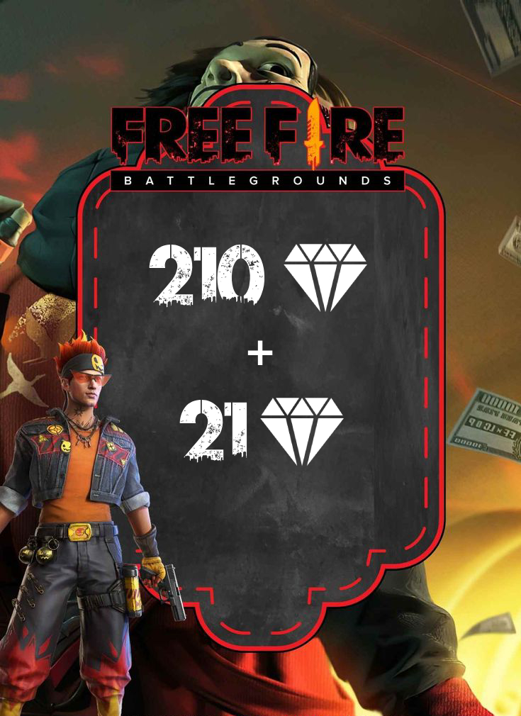Free Fire 210 бриллиантов + 21 бриллиант в подарок