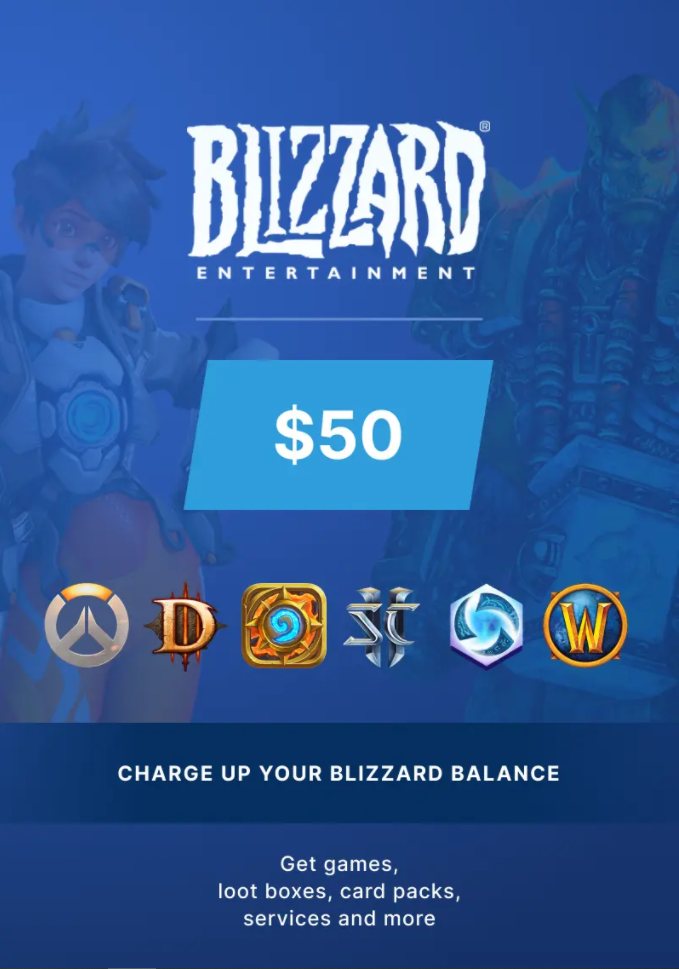 Подарочная карта Blizzard 50 USD BattleNet (США)