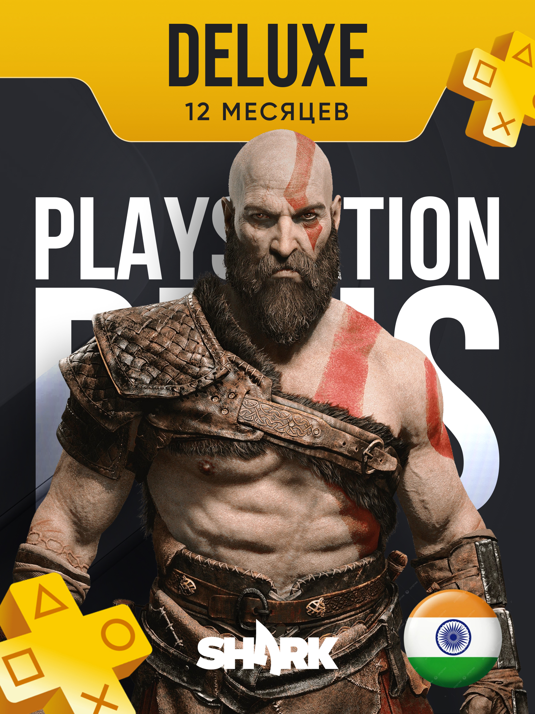 Подписка PS Plus Deluxe Premium 12 месяцев, регион Индия (PlayStation 4|5)
