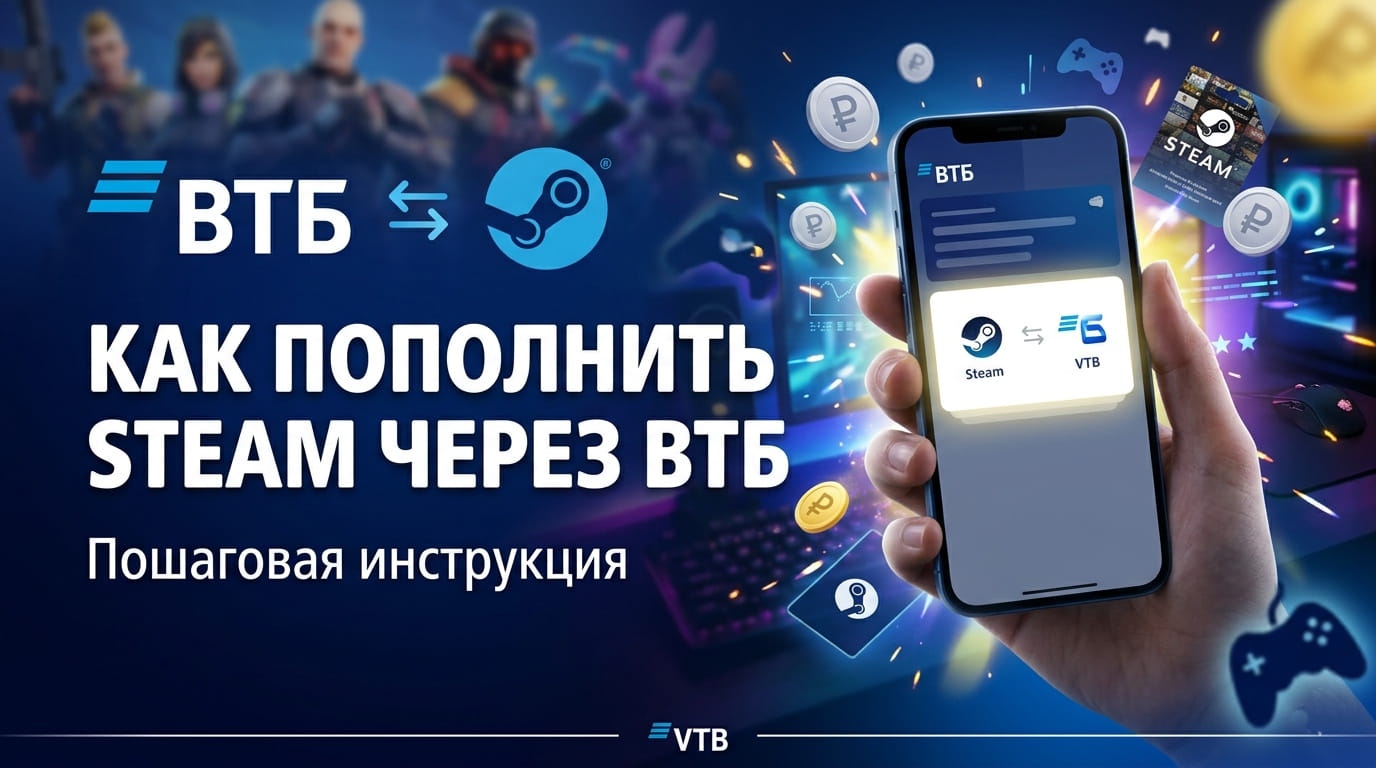 Как пополнить Steam через ВТБ: пошаговая инструкция, ограничения и комиссии банка