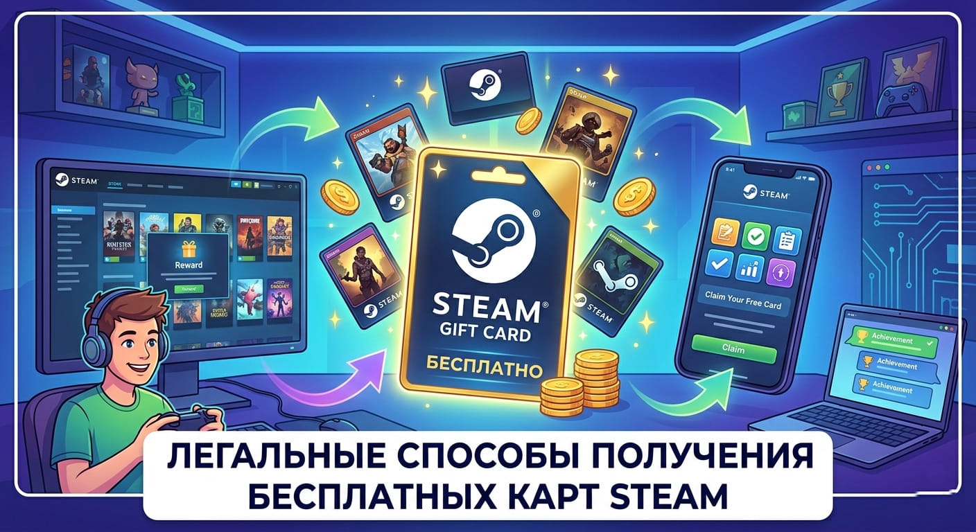 Легальные способы получения бесплатных карт Steam в 2026 году